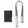 Cablu incarcare USB 3 in 1 tip breloc, 18 cm, lightning/microUSB, negru 