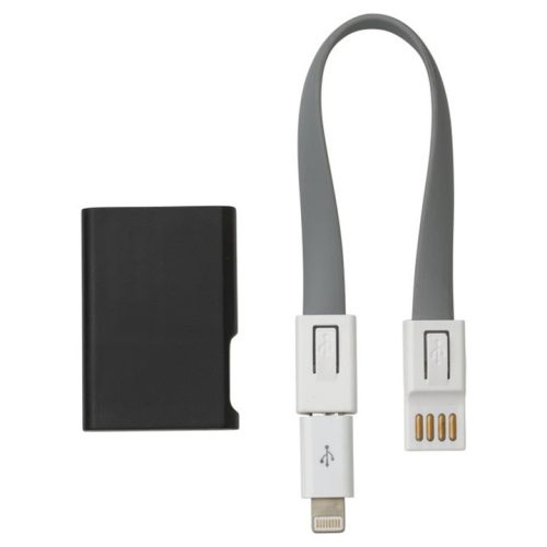Cablu incarcare USB 3 in 1 tip breloc, 18 cm, lightning/microUSB, negru 