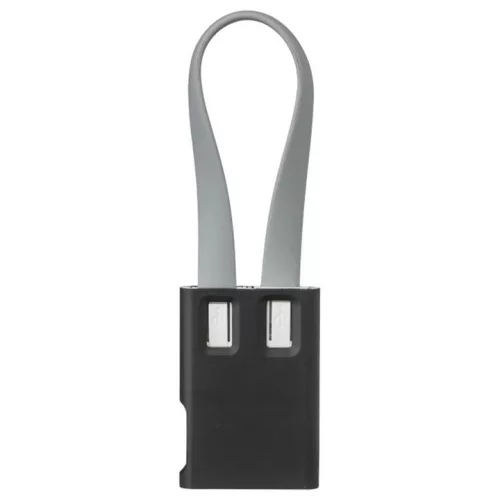 Cablu incarcare USB 3 in 1 tip breloc, 18 cm, lightning/microUSB, negru