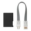 Cablu incarcare USB 3 in 1 tip breloc, 18 cm, lightning/microUSB, negru 