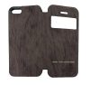 Husă protectie Apple Iphone 5/5S/SE, Tiger Case, tip carte, fereastra notificari, maro wenge