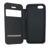 Husă protectie Apple Iphone 5/5S/SE, Tiger Case, tip carte, fereastra notificari, maro wenge