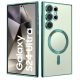 Husa Samsung Galaxy S23 Ultra, Electroplating Magsafe TPU, protectie camera, margini verzi