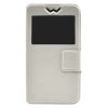 Husa universala tip carte A1, cu fereastra, interior din silicon, display intre 5,5 si 6 inch, alba