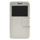 Husa universala tip carte A1, cu fereastra, interior din silicon, display intre 5,5 si 6 inch, alba