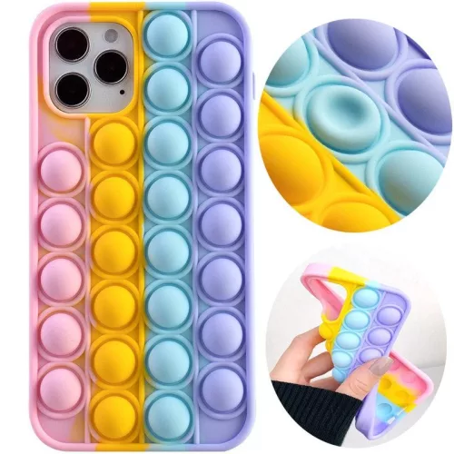 Husa antistres Pop It! pentru Apple iPhone 12 Pro Max, multicolora, model 1