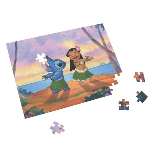 Puzzle 80 piese, 20 x 15 cm, personaje Lilo and Stitch, model 5