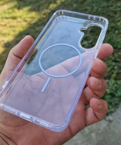 Husa protectie Samsung Galaxy S25 Ultra, Colorful MagSafe, TPU, clear gray