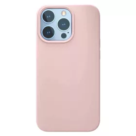   Husa Apple iPhone 13 Pro, Luxury Silicone, catifea in interior, roz pal