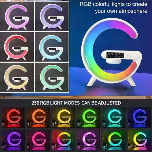 Mini boxa Bluetooth G63 (LED, AUX, USB, FM, microSD), LED display, incarcare wireless, ceas cu alarma