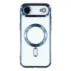 Husa Apple iPhone 17 Air, Magsafe Electroplating TPU, protectie camera, margini albastre