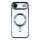 Husa Apple iPhone 17 Air, Magsafe Electroplating TPU, protectie camera, margini albastre