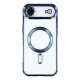 Husa Apple iPhone 17 Air, Magsafe Electroplating TPU, protectie camera, margini albastre