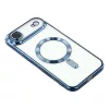 Husa Apple iPhone 17 Air, Magsafe Electroplating TPU, protectie camera, margini albastre