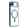 Husa Apple iPhone 17 Air, Magsafe Electroplating TPU, protectie camera, margini albastre