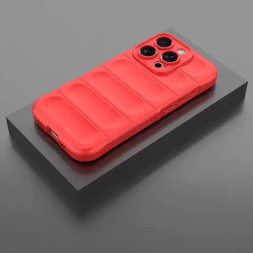Husa Apple iPhone 16 Pro, Wave Silicone, protectie camera, catifea in interior, pure red