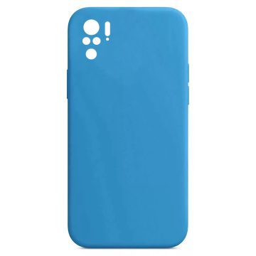   Husa Xiaomi Redmi Note 10/10S Luxury Silicone, catifea in interior, protectie camere, albastru