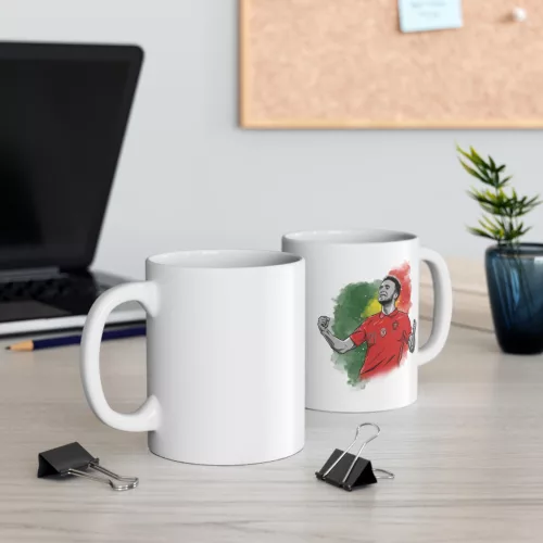 Cana ceramica personalizata, design Portugalia 2024, 330 ml, alba