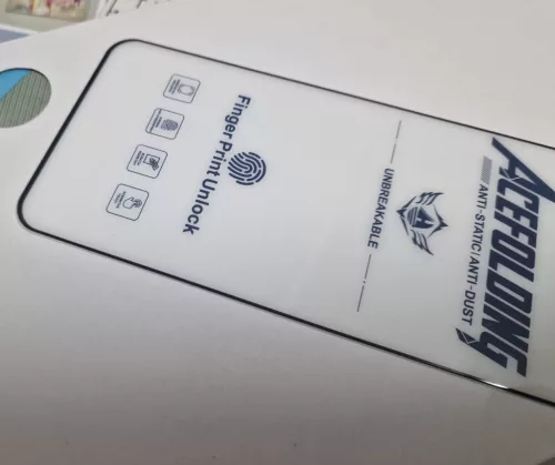Folie de sticla Samsung Galaxy S24, ACE Folding Full Glue, deblocare amprenta, margini negre