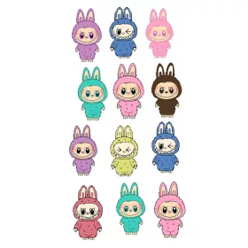   Stickere cu personaje La Bubu, material Vinyl / PP autoadeziva Glossy, 12 bucati