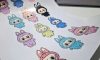 Stickere cu personaje La Bubu, material Vinyl / PP autoadeziva Glossy, 12 bucati