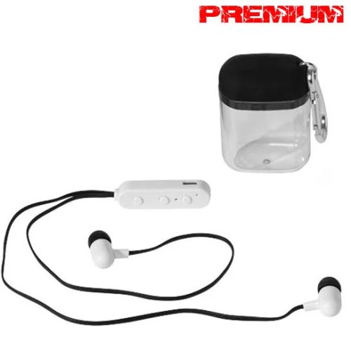 Casti audio Bluetooth cu microfon, alb/negru