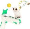 Jucarie pentru pisici, pistol cu 2 capete interschimbabile, alb/verde