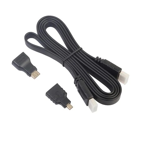 Cablu HDMI Q-HD310 cu adaptor Micro HDMI si Mini HDMI, lungime 2 metri, redare 4k, negru
