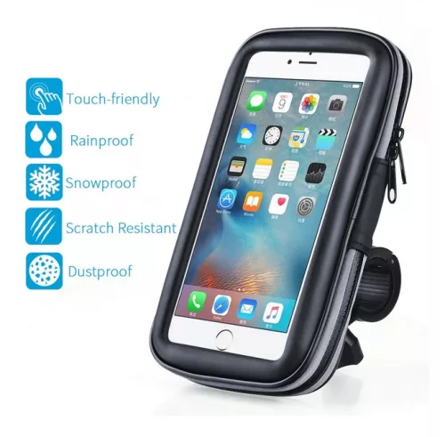 Suport telefon bicicleta ANDOWL Q-FC100, impermeabil, negru