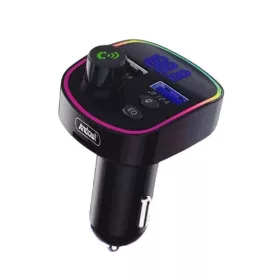   Modulator FM Bluetooth Andowl  Q-C57, 2 porturi USB + 1 port PD, 5V/3.1A, lumini RGB, ecran LED, negru