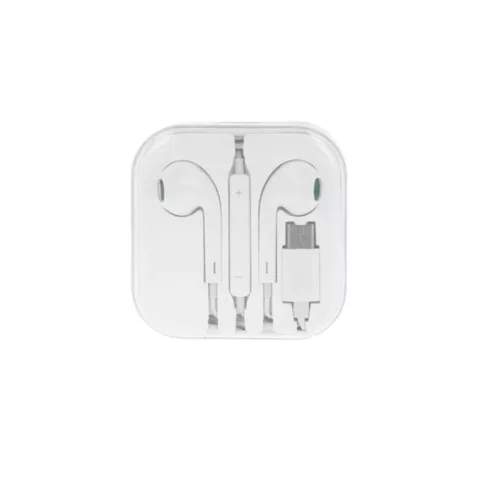 Casti audio cu microfon JXL-263, conector Type-C, albe