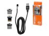 Cablu de date si incarcare JXL-081, 3 capete magnetice (Lightning, Type-C, MicroUSB), negru
