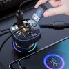 Modulator FM Bluetooth C39, incarcator auto 2 porturi USB + 1 port PD, lumini RGB, cablu 3 capete