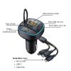Modulator FM Bluetooth C39, incarcator auto 2 porturi USB + 1 port PD, lumini RGB, cablu 3 capete
