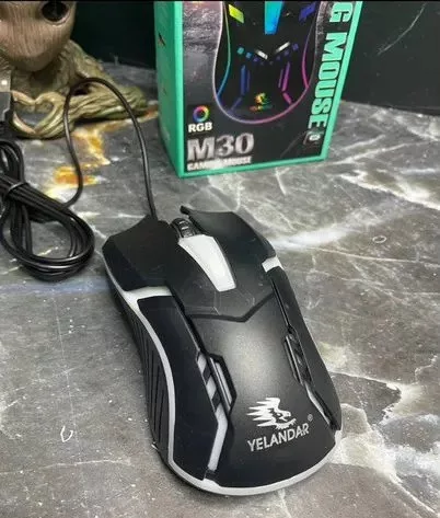 Mouse gaming cu cablu Yelandar M30, 800/1500/2400/3200 DPI, lumini RGB, negru