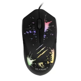   Mouse gaming cu cablu Yelandar M80, 800/1500/2400/3200 DPI, lumini RGB, negru