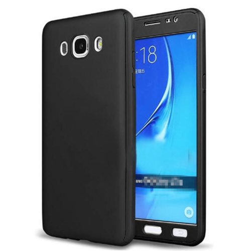 Husă Full Cover 360° pentru Samsung Galaxy J7 2016 (față + spate + sticlă), neagră