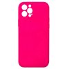 Husa Apple iPhone 13 Pro Max Luxury Silicone, catifea in interior, protectie camere, roz ciclam