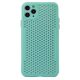 Husa Breath Case pentru Apple iPhone 11 Pro Max, silicon moale cu perforatii, turcoaz