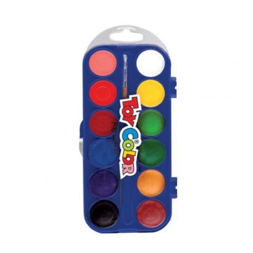 Set 12 acuarele Toy Color, pensula inclusa