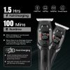 Aparat de tuns VGR V964, acumulator incorporat, afisaj LED, negru/verde