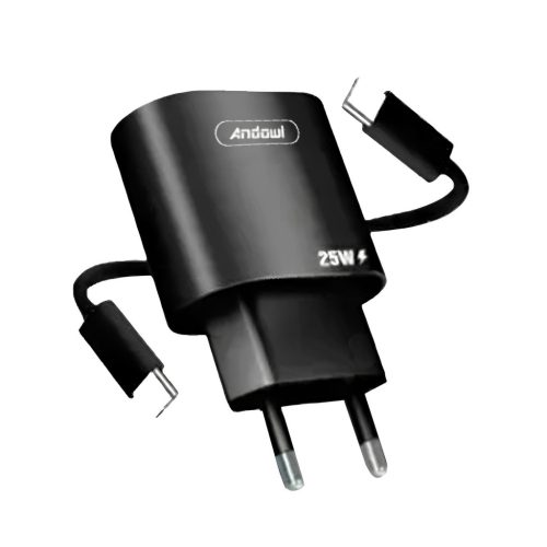 Incarcator PD (Tip C/Type-C) Andowl Q-CD699 + cablu USB Type C, Quick Charge, 25W, negru
