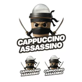   Stickere Cappuccino Assassino, Vinyl / PP autoadeziva Glossy, 3 bucati