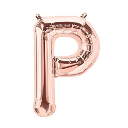 Balon din folie metalizata, 35 cm, rose gold, litera P