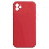 Husa Apple iPhone 12 Luxury Silicone, catifea in interior, protectie camere, rosu