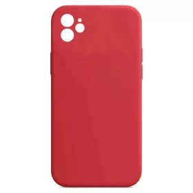   Husa Apple iPhone 12 Luxury Silicone, catifea in interior, protectie camere, rosu