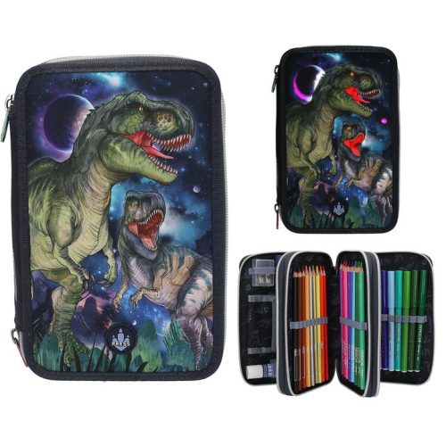 Penar echipat TopModel, 3 compartimente, Dino World, Led Galaxy 