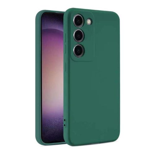 Husa Samsung Galaxy A16 5G, Luxury Silicone, protectie camera, catifea in interior, verde inchis