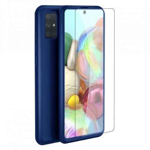 Husă Full Cover 360° pentru Samsung Galaxy A41 (față + spate + sticlă), albastra