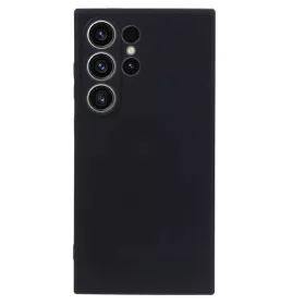   Husa Samsung Galaxy S23 Ultra, Luxury Silicone, catifea in interior, protectie camere, neagra